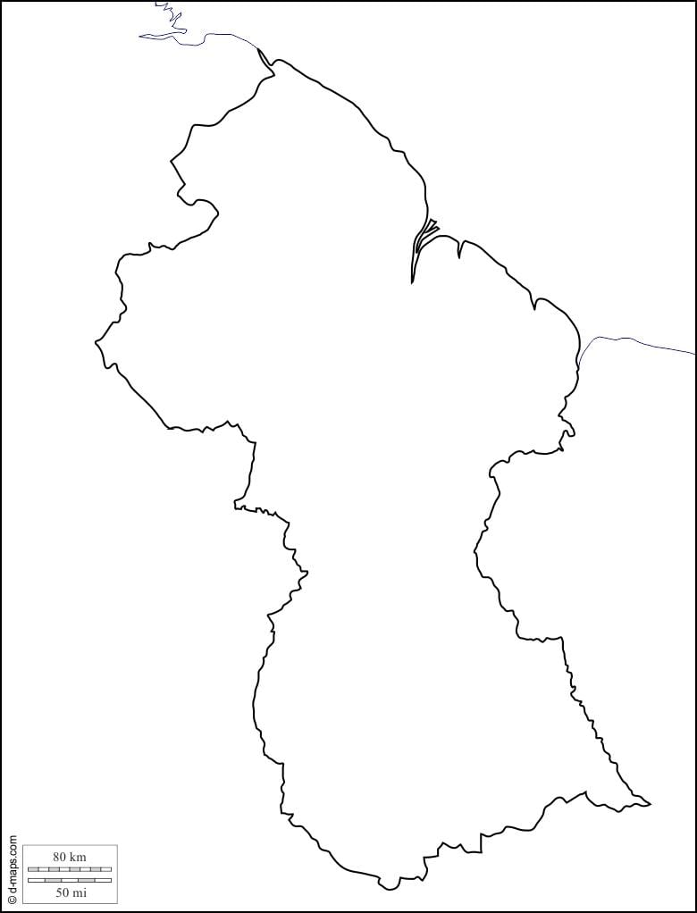 خريطة فارغة من غيانا