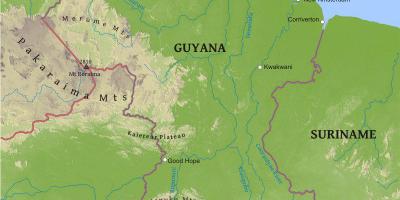 خريطة غيانا عرض السهل الساحلي المنخفض