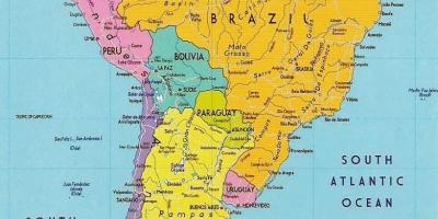 خريطة غيانا أمريكا الجنوبية 